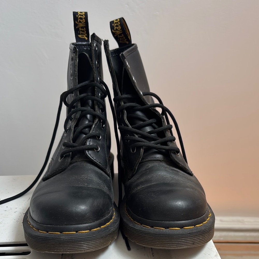 Dr. Martens Black Combat Boots with Air-Cushioned Sole